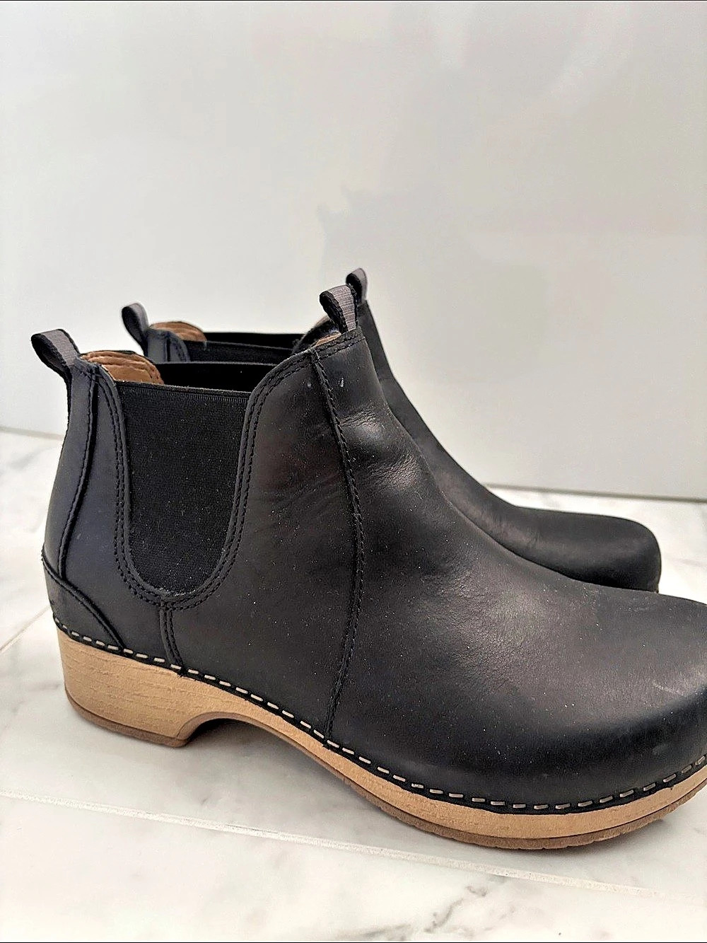 Dansko Becka Black Leather Chelsea Boot Boots EU 38